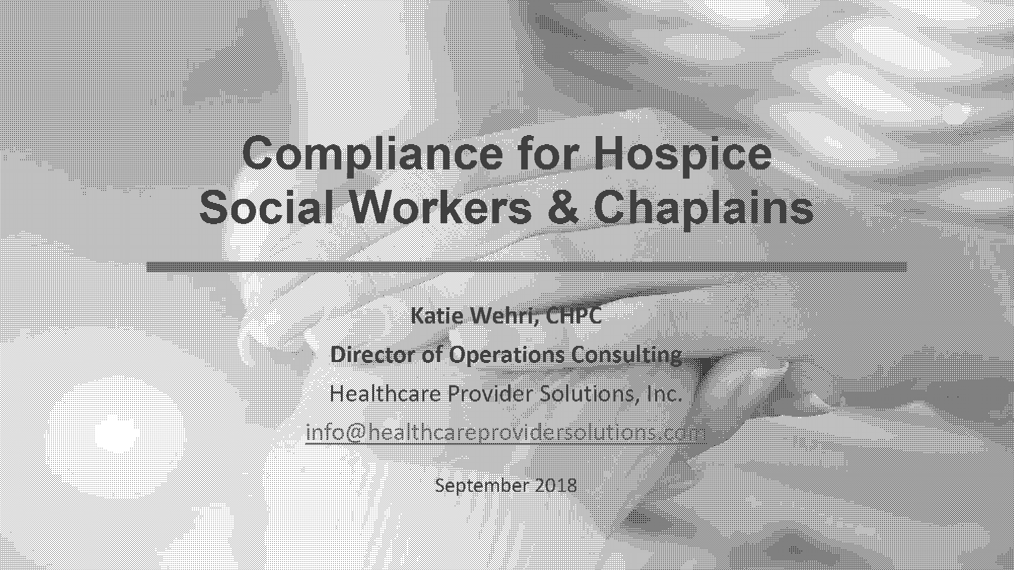 medicare hospice social worker requirements